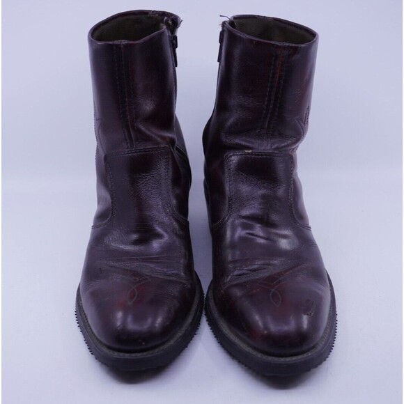 Double-H Men’s 8.5 EE #1528 S/T Western Vintage Work Boots USA Zip Up Non Slip - Picture 2 of 8
